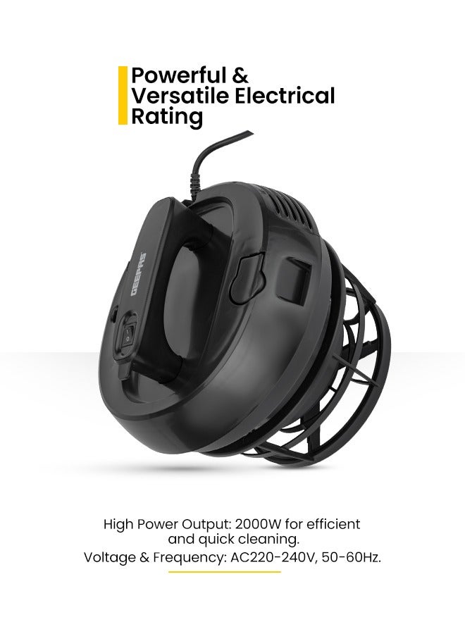 GEEPAS Drum Vacuum Cleaner With Powerful Suction, Dry & Blow Function, Full Indicator/Perfect For Home, Office, Apartments 18 L 2000 W GVC19045 Black/Yellow  - Image 4