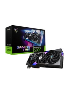 GeForce RTX 5090 32GB GDDR7 GAMING TRIO OC Graphics Card, 2497 MHz Core Clock, 21760 CUDA Cores, PCIe Gen 5, 512-bit Memory Bus, 28 Gbps Memory Speed, 4K/8K HDMI 2.1b & DisplayPort 2.1b, 575W Power Consumption, 1000W PSU Recommended, DirectX 12 Ultimate, G-SYNC, 7680x4320 Maximum Resolution Black