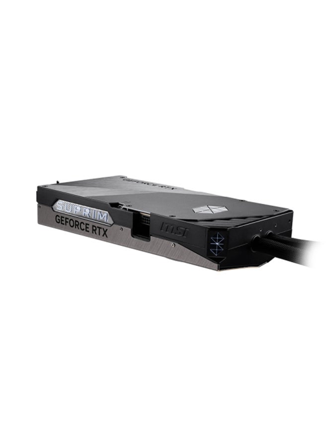MSI - GeForce RTX 5090 32GB GDDR7 SUPRIM LIQUID SOC Graphics Card - PCIe Gen 5, 21,760 CUDA Cores, 28 Gbps Memory Speed, 512-bit Memory Bus, 4K 480Hz/8K 120Hz HDMI 2.1b, DisplayPort 2.1b, 1000W PSU Recommended, 7680x4320 Max Resolution, 600W Power Consumption, Liquid Cooling Solution Grey - Image 1