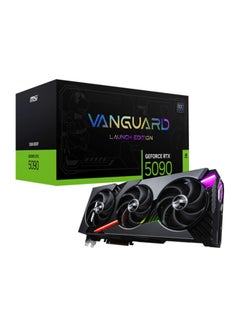 GeForce RTX 5090 32GB GDDR7 VANGUARD SOC, 21,760 CUDA Cores, PCIe Gen 5, 2527 MHz Core Clock, 28 Gbps Memory Speed, 512-bit Bus, 4x Display Outputs (DP 2.1b, HDMI 2.1b), 575W Power Consumption, 1000W PSU Recommended, 7680 x 4320 Max Resolution, G-SYNC, 12 Ultimate DirectX, 4 Display Support Black