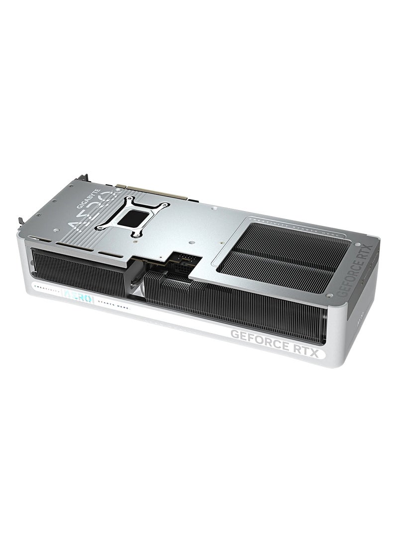 جيجابايت - GeForce RTX™ 5070 Ti AERO OC 16G Graphics Card - NVIDIA Blackwell Architecture, 16GB GDDR7, 256-bit Memory, 28 Gbps Memory Clock, PCI-E 5.0, 7680 x 4320 Digital Resolution, 4 Multi-View, WINDFORCE Cooling, RGB Lighting, Dual BIOS (Performance/Silent), 3x DisplayPort 2.1a, 1x HDMI 2.1b, Versatile VGA Holder | GV-N507TAERO OC-16GD Silver - Image 1