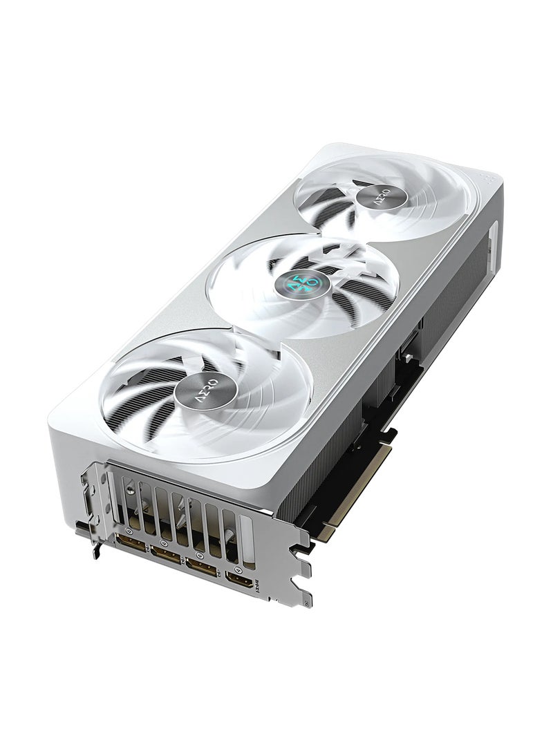 جيجابايت - GeForce RTX™ 5070 Ti AERO OC 16G Graphics Card - NVIDIA Blackwell Architecture, 16GB GDDR7, 256-bit Memory, 28 Gbps Memory Clock, PCI-E 5.0, 7680 x 4320 Digital Resolution, 4 Multi-View, WINDFORCE Cooling, RGB Lighting, Dual BIOS (Performance/Silent), 3x DisplayPort 2.1a, 1x HDMI 2.1b, Versatile VGA Holder | GV-N507TAERO OC-16GD Silver - Image 1