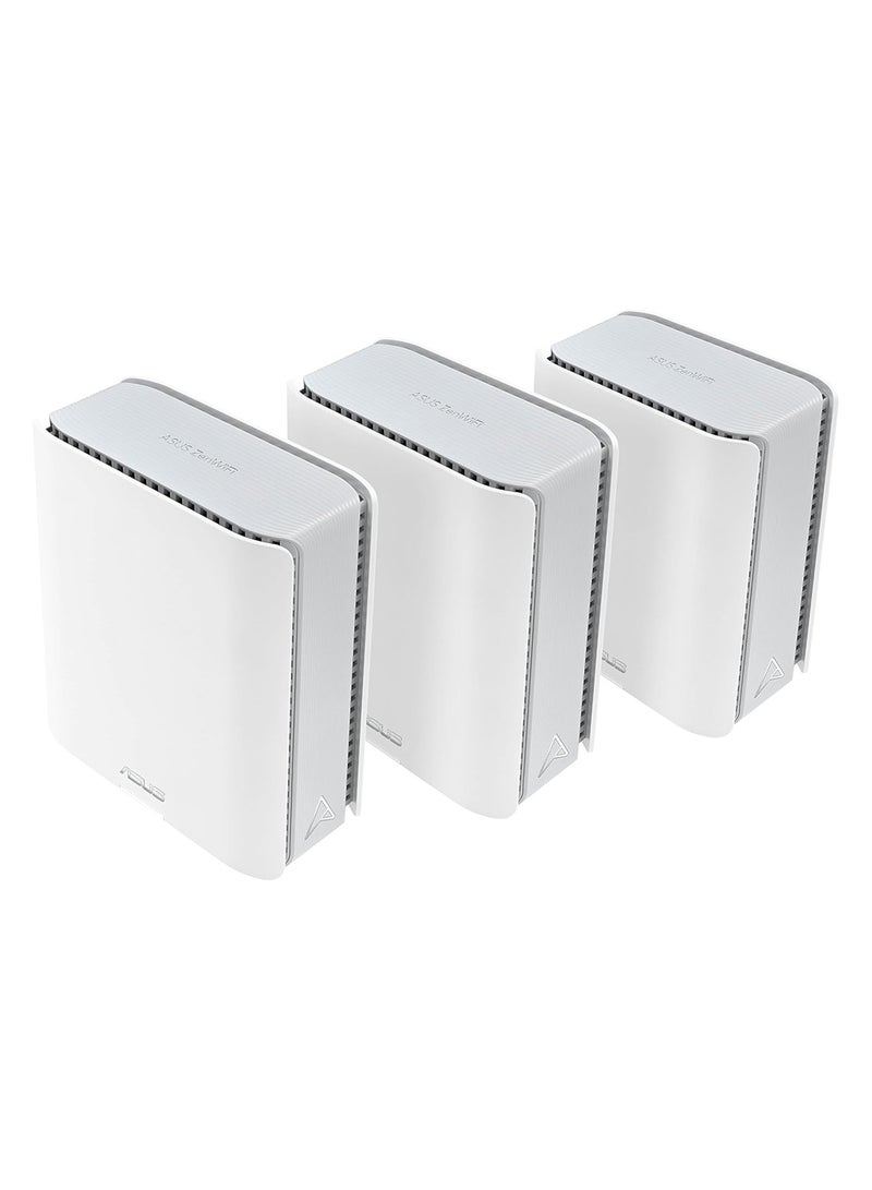أسوس ZenWiFi BT10 Tri-band WiFi 7 Mesh, 18 Gpbs, 8400 sq.ft (3pk), Dual 10G Ports, Mobile Tethering White  - Image 2