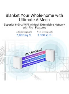 ASUS ZenWiFi BT10 Tri-band WiFi 7 Mesh, 18 Gpbs, 6000 sq.ft (2pk), Dual 10G Ports, Mobile Tethering White  - Image 2