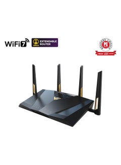 ASUS RT-BE88U Dual-band WiFi 7 AiMesh Extendable Performance Router, 4K-QAM, MLO, Dual 10G ports, SFP+ Black  - Image 2