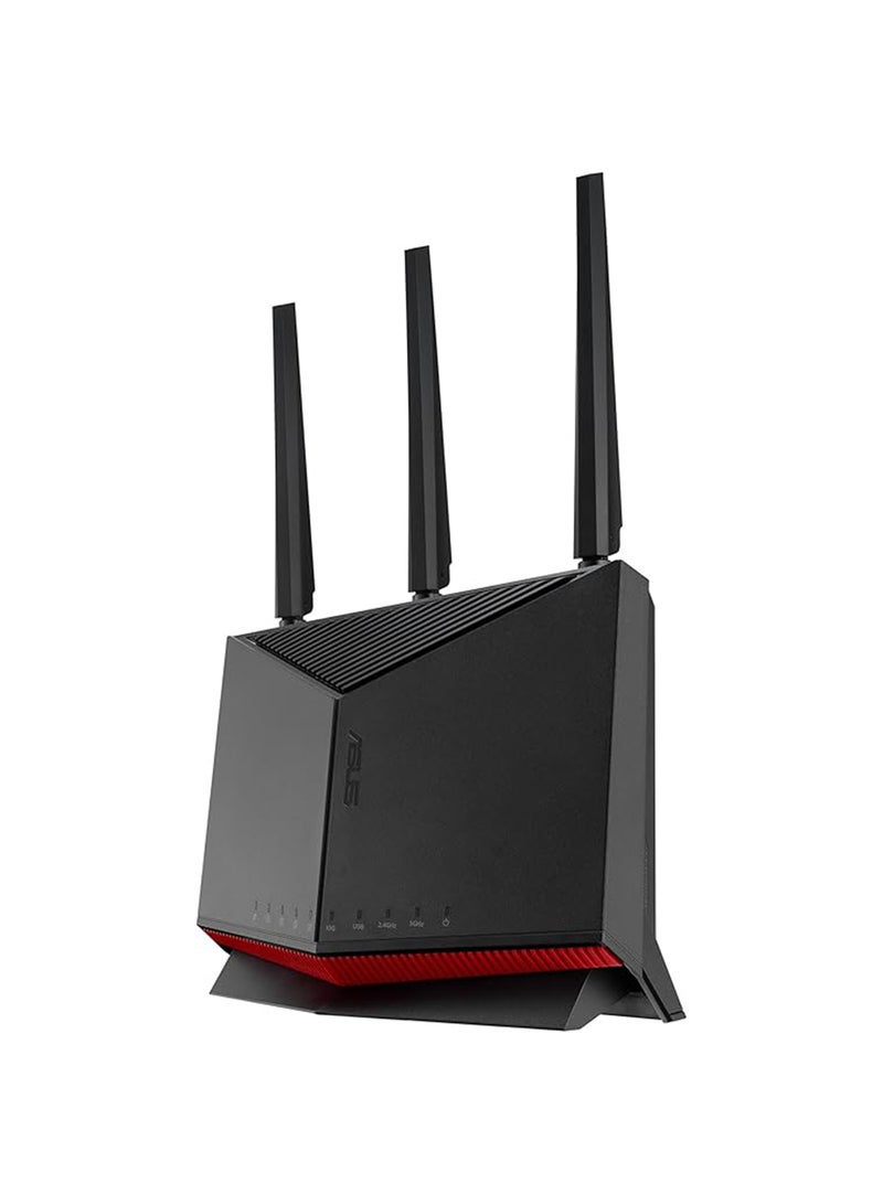 أسوس RT-BE86U Dual-band WiFi 7 Router, supports 4096-QAM, Multi-link operation (MLO), AI WAN Detection Black  - Image 1