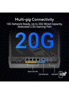 ASUS RT-BE86U Dual-band WiFi 7 Router, supports 4096-QAM, Multi-link operation (MLO), AI WAN Detection Black  - Image 3