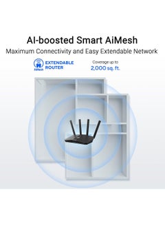ASUS RT-BE58U Dual-band WiFi 7 (802.11be) Smart AiMesh Extendable Router, 3600 Mbps, 2.5G port Black  - Image 4