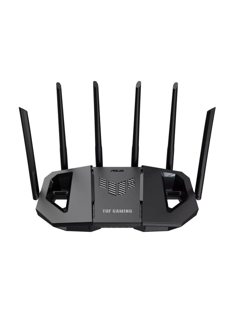 أسوس TUF Gaming BE6500 Dual Band WiFi 7 Router, 4K-QAM, Multi-Link Operation (MLO), Quad 2.5GbE port Black  - Image 1