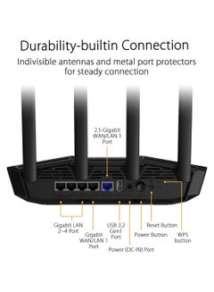 ASUS TUF Gaming BE3600 Dual Band WiFi 7 Router, WiFi 7 802.11be, 2.5Gbps port, Mobile Game Mode Black  - Image 3