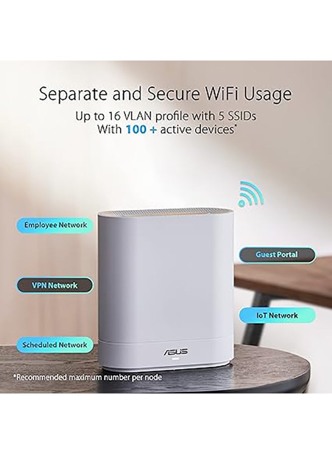 ASUS - ExpertWiFi EBM68 (AX7800) Tri-Band Business Mesh WiFi System – Ideal for all businesses, supports up to 5 SSIDs and VLAN (2Pack) White - Image 1