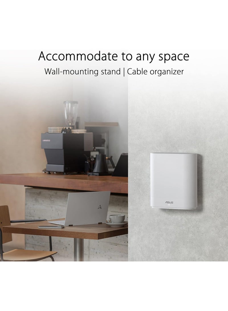ASUS - ExpertWiFi EBM68 (AX7800) Tri-Band Business Mesh WiFi System – Ideal for all businesses, supports up to 5 SSIDs and VLAN (2Pack) White - Image 1