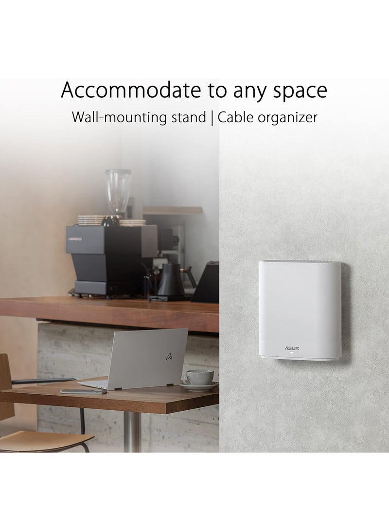ASUS - ExpertWiFi EBM68 (AX7800) Tri-Band Business Mesh WiFi System – Ideal for all businesses, supports up to 5 SSIDs and VLAN (1Pack) White - Image 1