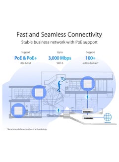 ASUS ExpertWiFi EBA63 (AX3000), Dual Band WiFi 6 Access Point, Support up to 5 SSIDs and VLAN, 100+ devices White  - Image 4