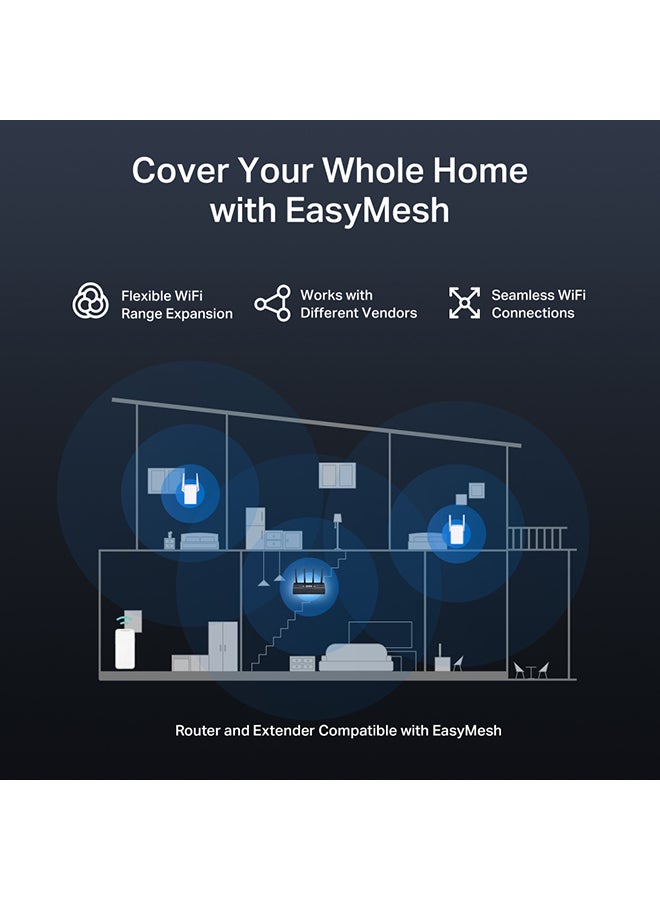 MERCUSYS - MR27BE  BE3600 Fast 3.6 Gbps Dual Band Speed Wi-Fi 7 Router|2× 2.5 Gbps Ports +2× Gigabit Ports|4× Omni Directional High-Gain Antennas|160 MHz Channels|EasyMesh-Compatible|Multi-Link Operation|4K QAM for More Data|Easy App Control Black - Image 1