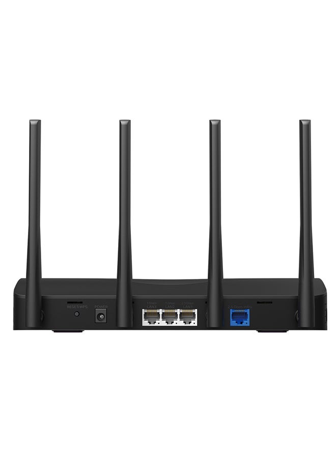 MERCUSYS - MR27BE  BE3600 Fast 3.6 Gbps Dual Band Speed Wi-Fi 7 Router|2× 2.5 Gbps Ports +2× Gigabit Ports|4× Omni Directional High-Gain Antennas|160 MHz Channels|EasyMesh-Compatible|Multi-Link Operation|4K QAM for More Data|Easy App Control Black - Image 1