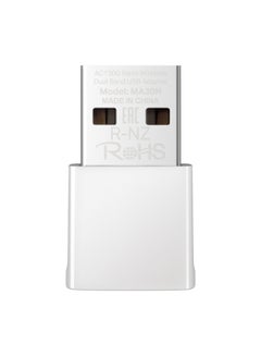 MERCUSYS MA30N AC1300 Nano Wireless Dual Band Nano Size USB Adapter|Plug and Play without CD|Supports Windows 11|Enhanced WPA3 Security White  - Image 1