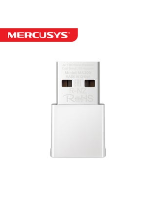 MA30N AC1300 Nano Wireless Dual Band Nano Size USB Adapter|Plug and Play without CD|Supports Windows 11|Enhanced WPA3 Security White - pnsku/N70147560V/45/_/1746540118/97fd631a-039d-4fcc-a327-8eb8bad3fc88