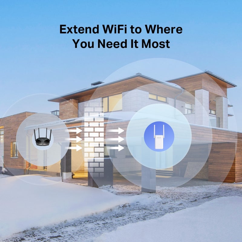 ميركوسيس ME80X AX3000 Wi-Fi 6 Dual Band Range Extender|Speeds up to 3000 Mbps|Gigabit Ethernet Connection|Two AdjustableHigh-Gain Antennas|Works with Any Router|Built-in Access Point Mode|EasyMesh|App Control White - Image 5