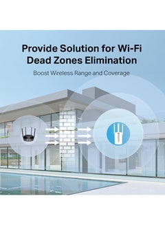 ميركوسيس MW300RE 300 Mbps Wi-Fi Range Extender| 3 External Antennas with MIMO Technology|Wireless Coverage at Easy Two-Touch Setup|Miniature Size And Wall-Mounted Design|Smart Signal Indicator Light|App Control White  - Image 4