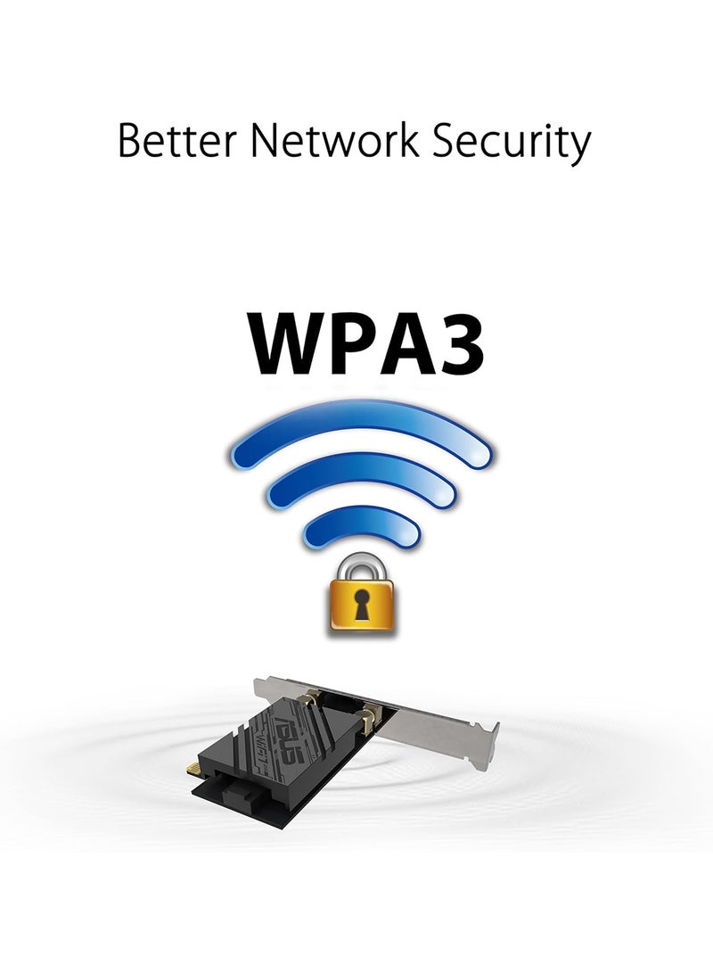 ASUS - BE9400 Wi-Fi Adapter, Tri-Band, Wi-Fi 7 Adapter, Bluetooth 5.4, OFDMA, Multi-link Operation Black - Image 1