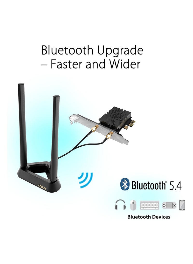ASUS - BE9400 Wi-Fi Adapter, Tri-Band, Wi-Fi 7 Adapter, Bluetooth 5.4, OFDMA, Multi-link Operation Black - Image 1