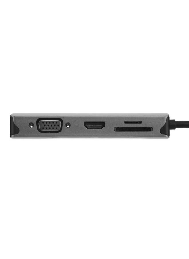 Lenovo 150 USB-C Travel Dock (Charging Host Upto 100W |3 x USB-A 3.0| x HDMI 1.4, 4K @ 30 Hz| 1 x VGA, Up to 1920 x 1080 @ 60 Hz | 1 x Video Output | RJ45 Support |3 Year Warranty) GX91M73946 | Grey  - Image 3
