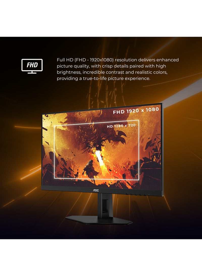 AOC - 24.5 inch Fast IPS Gaming Monitor, FHD 1920 x 1080, 180Hz, 0.5MS MPRT / 1MS GTG, HDMI 2.0, Display Port 1.4, Adaptive-Sync, Tilt, High Dynamic Range(HDR10) support 25G42E Black & Red - Image 1