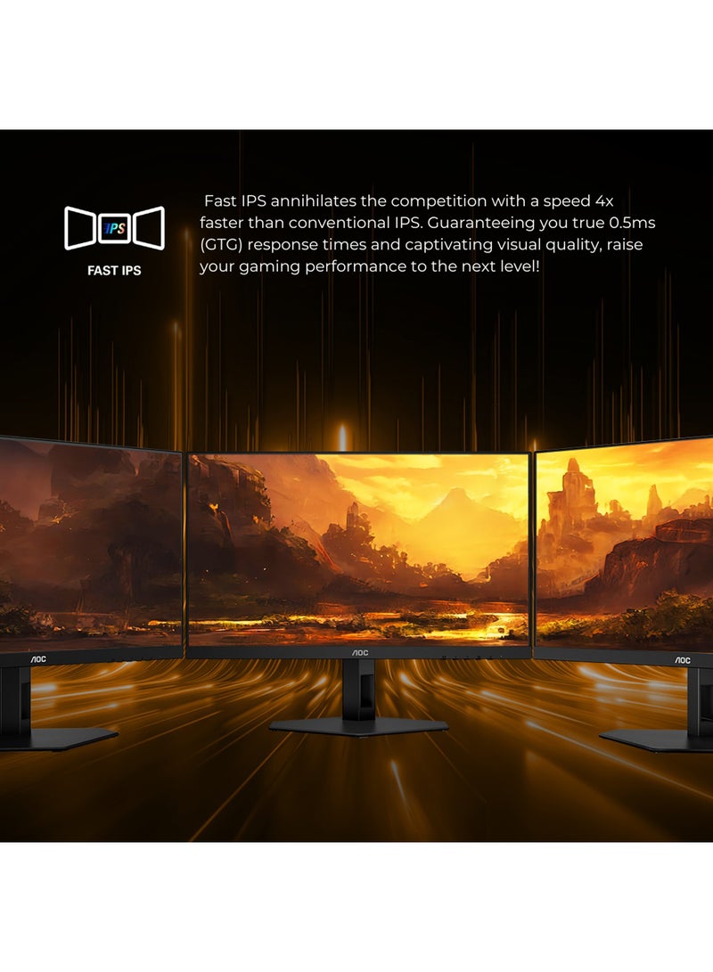 AOC - 24.5 inch Fast IPS Gaming Monitor, FHD 1920 x 1080, 180Hz, 0.5MS MPRT / 1MS GTG, HDMI 2.0, Display Port 1.4, Adaptive-Sync, Tilt, High Dynamic Range(HDR10) support 25G42E Black & Red - Image 1