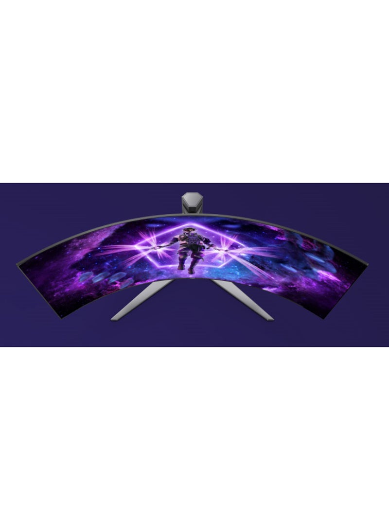 AOC AG456UCZD, 45", OLED 800R Curved Gaming Monitor, WQHD 3440 x 1440, 240Hz, 0.03MS GTG, HDR10, HDMI 2.0, Display Port 1.4, USB-C (90 W PD), USB Hub, Fee Sync Premium, Pro, G-SYNC Compatible, Height Adjustable Stand, Swivel, Tilt Black & Grey  - Image 5