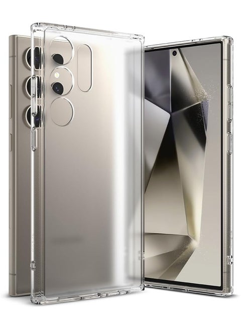 Fusion Compatible with Samsung Galaxy S24 Ultra 5G Case (2024), Anti-Fingerprint Transparent Thin Hard Back Shockproof TPU Protective Bumper Phone Cover Matte Clear