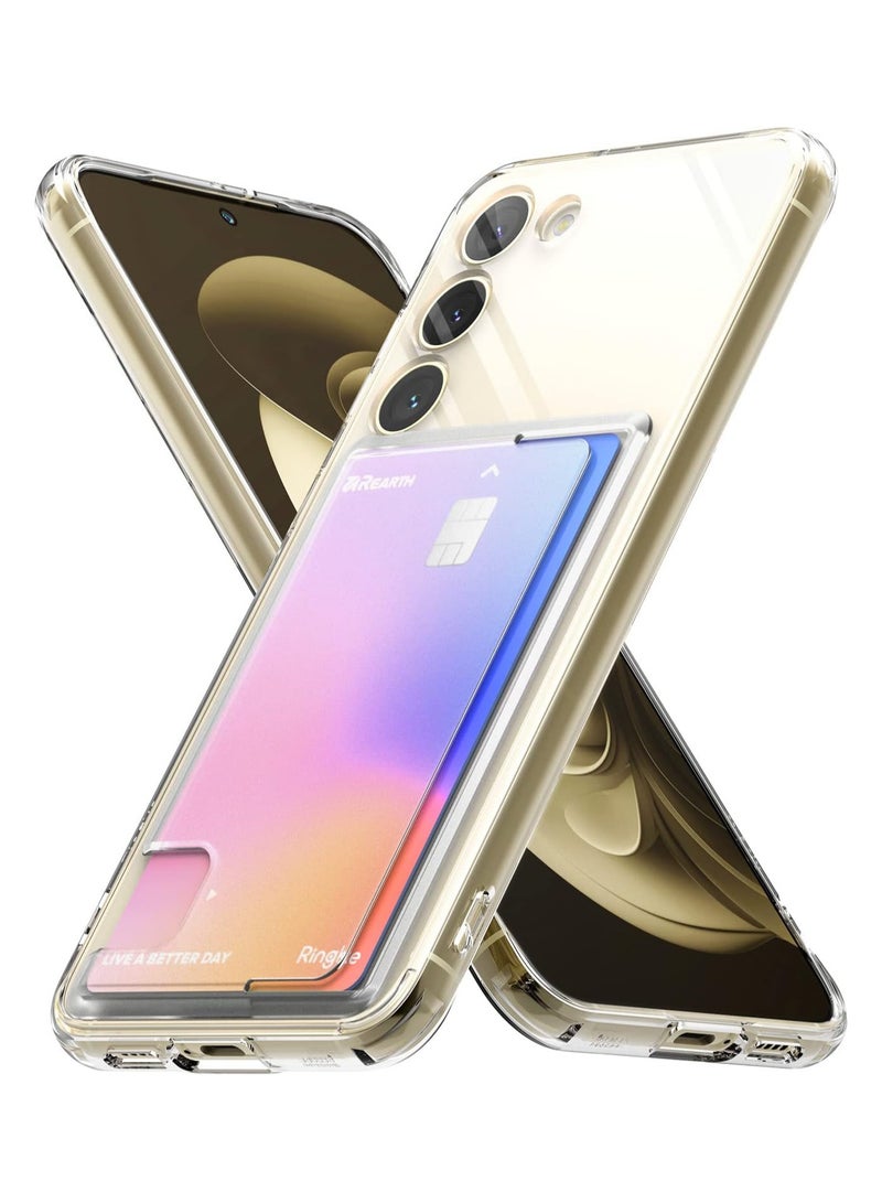 Ringke Fusion Card Case Compatible with Samsung Galaxy S23 5G Case (2023), Transparent Hard Back with Built-in Slim Card Holder Wallet Cover for Galaxy S23 Clear  - Image 1