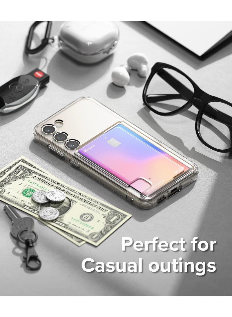Ringke Fusion Card Case Compatible with Samsung Galaxy S23 5G Case (2023), Transparent Hard Back with Built-in Slim Card Holder Wallet Cover for Galaxy S23 Clear  - Image 4