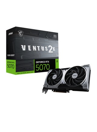 GeForce RTX™ 5070 12GB GDDR7 VENTUS 2X OC Graphics Card, PCIe Gen 5, 2557 MHz Boost, 6144 CUDA Cores, 28 Gbps Memory, 192-bit Bus, DisplayPort 3x (v2.1b), HDMI 2.1b, 250W Power, HDCP Support, 7680 x 4320 Resolution, G-SYNC™, 4K 480Hz/8K 120Hz Support Grey - pnsku/N70147633V/45/_/1738349639/7246be54-0e94-4e67-88e4-e148a404412d