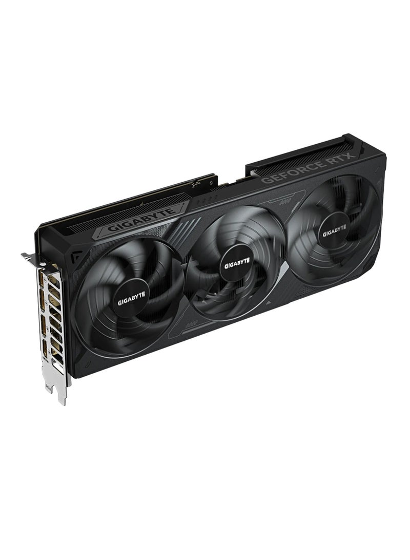 GeForce RTX™ 5080 WINDFORCE OC SFF 16GB GDDR7 Graphics Card, 2670 MHz Core Clock, 30 Gbps Memory Clock, PCI-E 5.0, 256-bit Memory Bus, 7680 x 4320 Max Resolution, 4 Multi-view, Dual BIOS (Performance/Silent), WINDFORCE Cooling, HDMI 2.1b & DisplayPort 2.1a Outputs, ATX Form Factor, Includes VGA Holder & 12V-2x6 to 3x PCIe 8pin Adapter | GV-N5080WF3OC-16GD Grey