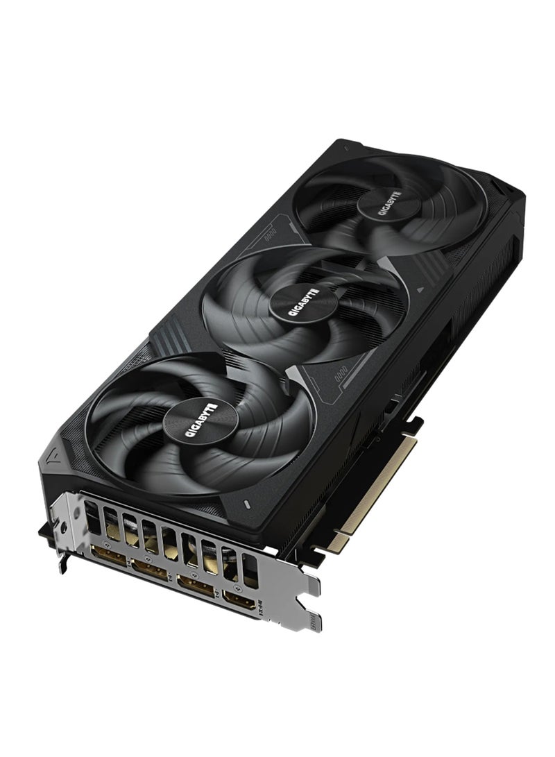 GeForce RTX™ 5080 WINDFORCE OC SFF 16GB GDDR7 Graphics Card, 2670 MHz Core Clock, 30 Gbps Memory Clock, PCI-E 5.0, 256-bit Memory Bus, 7680 x 4320 Max Resolution, 4 Multi-view, Dual BIOS (Performance/Silent), WINDFORCE Cooling, HDMI 2.1b & DisplayPort 2.1a Outputs, ATX Form Factor, Includes VGA Holder & 12V-2x6 to 3x PCIe 8pin Adapter | GV-N5080WF3OC-16GD Grey