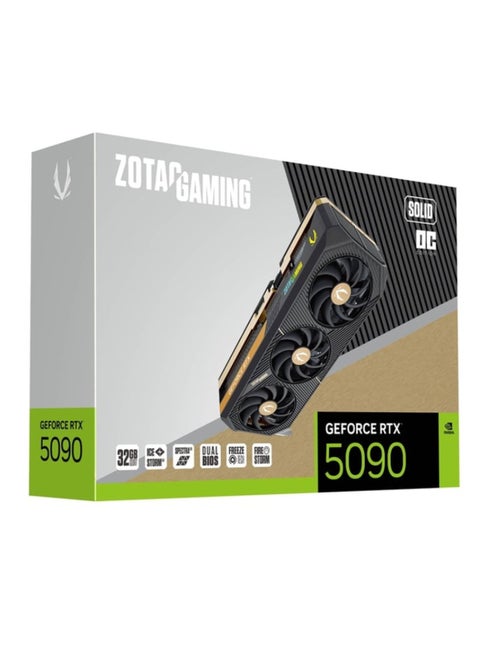 GAMING GeForce RTX 5090 Graphics Card, 32GB GDDR7, 21,760 CUDA Cores, 2422 MHz, 512-bit Memory Bus, DLSS 4, IceStorm 3.0 Cooling, 4K 480Hz / 8K 165Hz, 575W Power Consumption, PCIe 5.0, SPECTRA 2.0 RGB, Dual BIOS, 1000W PSU Required, Quad Display, HDMI 2.1b, DisplayPort 2.1b | ZT-B50900J-10P Black