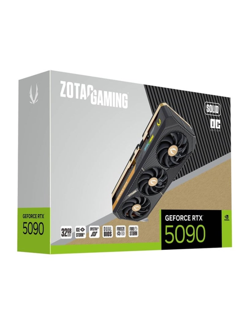 GAMING GeForce RTX 5090 Graphics Card, 32GB GDDR7, 21,760 CUDA Cores, 2422 MHz, 512-bit Memory Bus, DLSS 4, IceStorm 3.0 Cooling, 4K 480Hz / 8K 165Hz, 575W Power Consumption, PCIe 5.0, SPECTRA 2.0 RGB, Dual BIOS, 1000W PSU Required, Quad Display, HDMI 2.1b, DisplayPort 2.1b | ZT-B50900J-10P Black