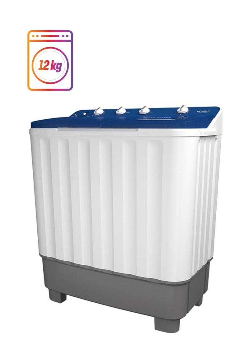 هيتاشي غسالة Twin Tub - 12 كجم LTT12JWTPFB زرقاء - Image 1