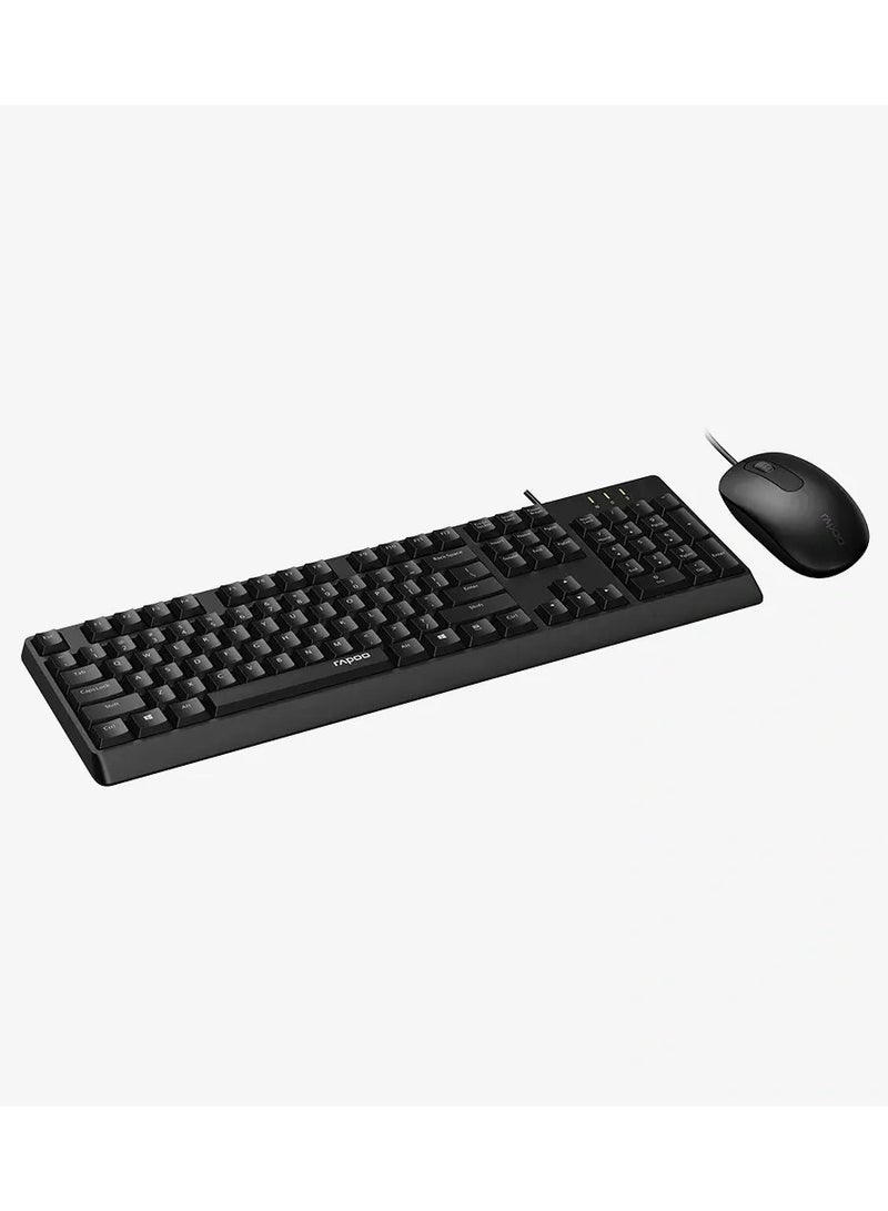 Rapoo X130Pro Wired Optical Mouse & Keyboard Combo - black - Image 2