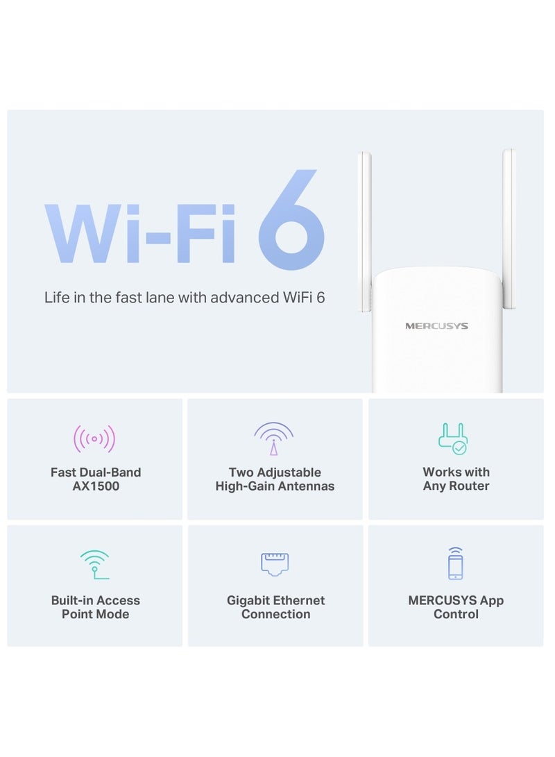 MERCUSYS ME60X AX1500 Wi-Fi 6 Range Extender white - Image 2