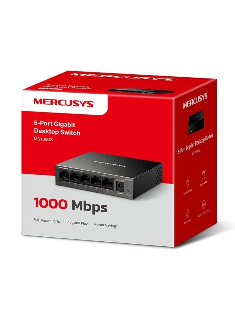 MERCUSYS MS105GS 5-Port Gigabit Desktop Switch Black - Image 5