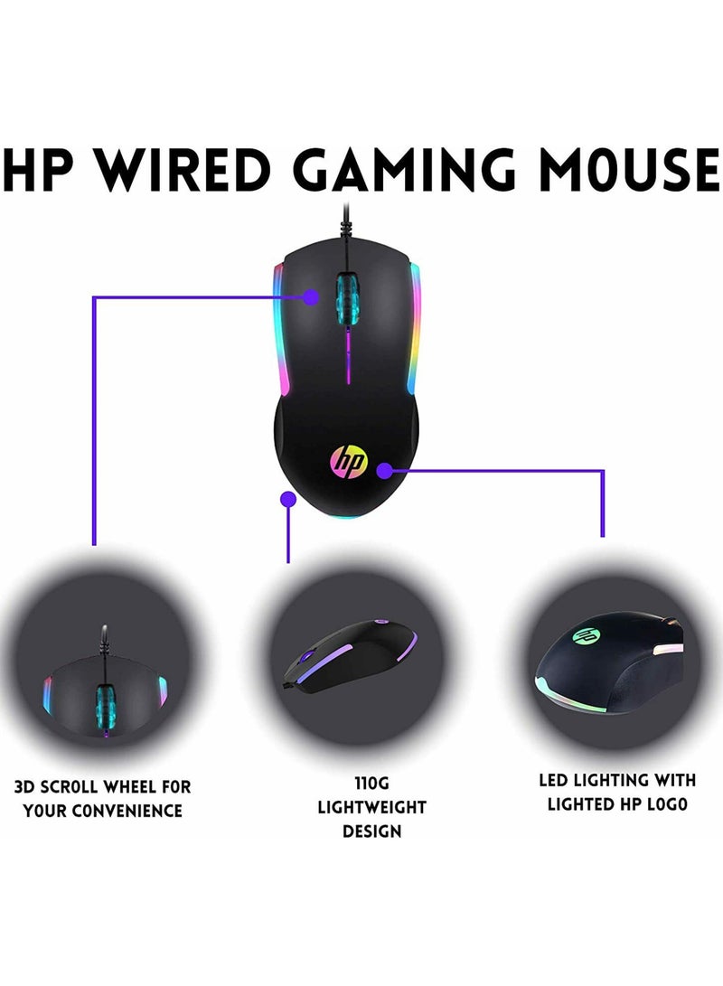 HP M160 RGB Gaming Mouse - Optical Sensor - Ergonomic Design - Built-in LED Lighting Black - Image 3