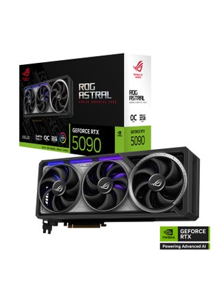 ROG Astral RTX 5090 OC Edition 32GB GDDR7 Graphics Card, NVIDIA GeForce RTX 5090, PCIe 5.0, 21760 CUDA Cores, 28Gbps Memory Speed, 512-bit Memory Interface, 8K Resolution, 2x HDMI 2.1b, 3x DisplayPort 2.1b, ARGB AURA Sync, 1000W PSU Recommended, 3.8 Slot Design, Includes ROG Accessories & Speedsetup Manual Black - pnsku/N70147770V/45/_/1744091865/4ab2a365-4ba2-492a-a978-8381415fca67