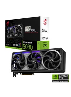 ASUS ROG Astral NVIDIA® GeForce RTX™ 5080 16GB GDDR7 Gaming Graphics Card – 10752 CUDA Cores, PCIe 5.0, OpenGL® 4.6, 7680x4320 Max Resolution, 30 Gbps Memory Speed, 3 x DisplayPort 2.1b, 2 x HDMI 2.1b, 850W PSU Recommended, AURA SYNC ARGB, 3.8 Slot Design, Includes GPU Tweak III, ROG Accessories & Cable Adapter Black  - Image 4