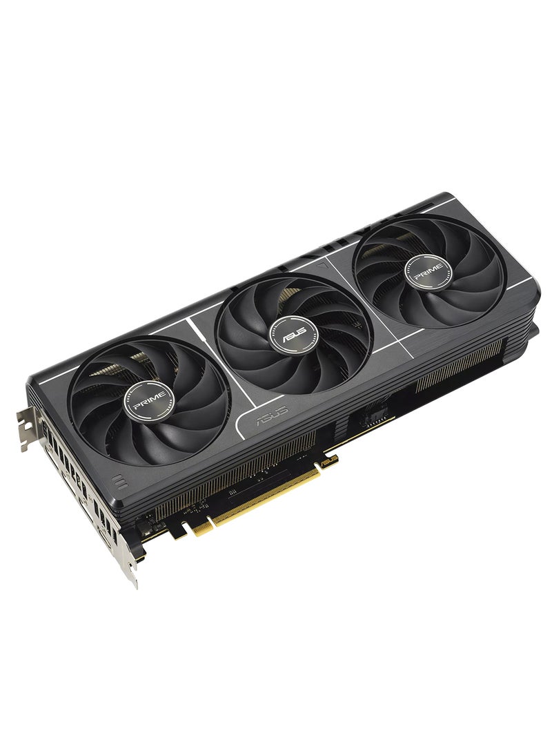 أسوس PRIME-RTX5070-O12G OC Edition Graphics Card, NVIDIA GeForce RTX 5070, 12GB GDDR7, 6144 CUDA Cores, 28 Gbps Memory Speed, PCIe 5.0, Triple DisplayPort 2.1b, HDMI 2.1b, 8K Resolution Support, 750W PSU Recommended, 2.5-Slot Design, HDCP 2.3, 16-Pin Power Connector Black  - Image 3