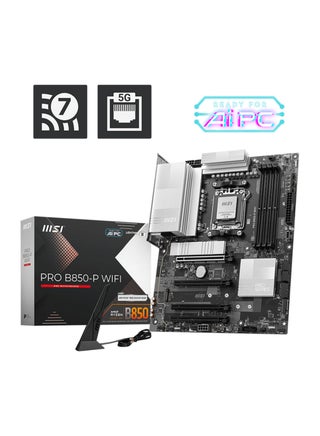 PRO B850-P Wi-Fi ATX Motherboard, AMD B850 Chipset, AM5 Socket for Ryzen 9000/8000/7000 Series CPUs, Supports DDR5 Memory up to 8200 MHz (OC), 4x PCIe 5.0/4.0/3.0 Slots, 3x M.2 PCIe Gen 5.0/4.0/3.0 Slots, 5G LAN, Wi-Fi 7, Bluetooth 5.4, HDMI 2.1 4K/60Hz, USB 10Gbps Type-C, 7.1-Channel Audio, RAID Support, Flash BIOS Button | 911-7E56-002 Black/White - pnsku/N70147793V/45/_/1738316083/5a38c069-d706-41ea-ab28-45a128a834b7