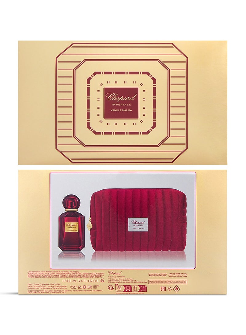 Chopard Imperials Vanille Malika EDP With Pouch Set For Women 100ml  - Image 4