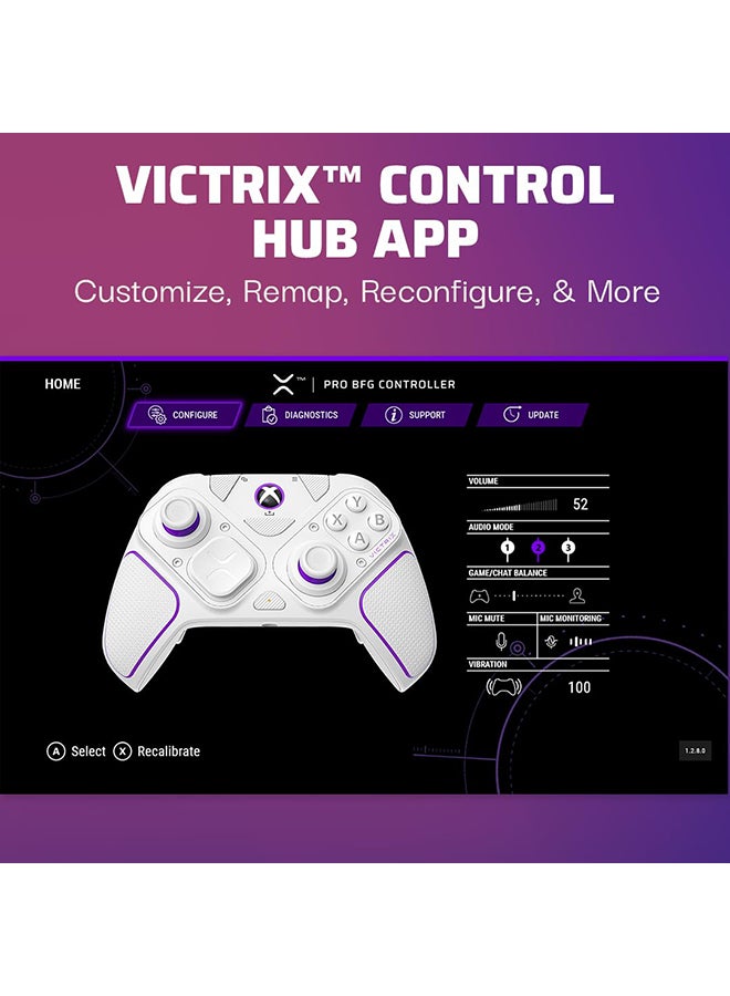 pdp - Victrix Pro BFG drahtlos Controller: For Xbox Series X|S, Xbox One, and Windows 10/11 PC - White - Image 1