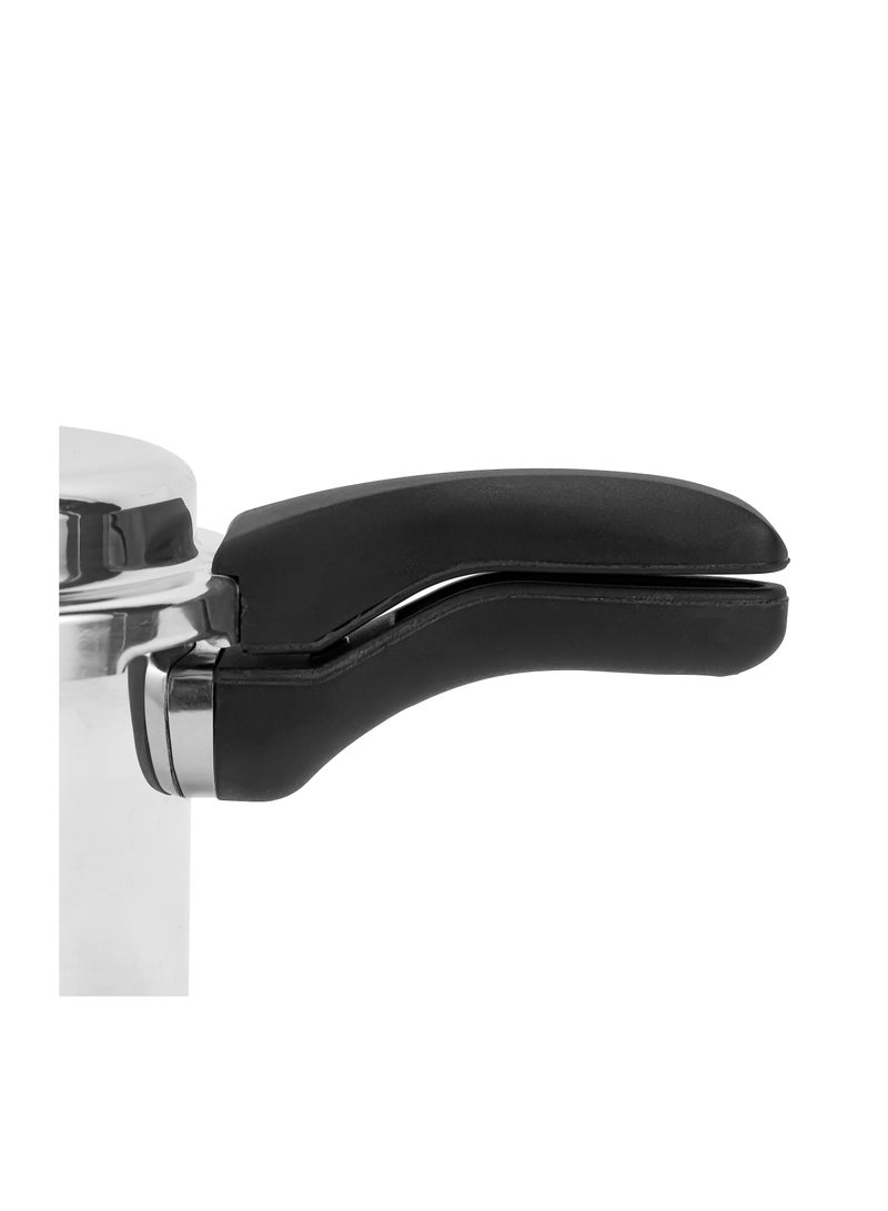 Royalford 5.0 L Aluminum Pressure Cooker- RF11942NS Equipped with Improved Pressure Regulator, Handle, Anti Implosion Lid and Stepped Bottom Design Silver - Image 3